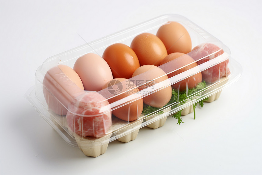 塑料容器中的鸡蛋图片