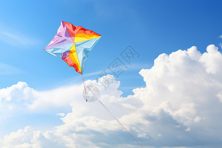 彩色风筝天空中飘逸的风筝背景