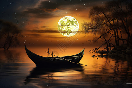 月光的小船图片
