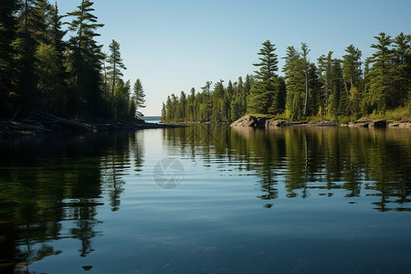 加拿大独木舟加拿大的湖光山色背景