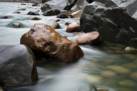 河中的石头背景图片