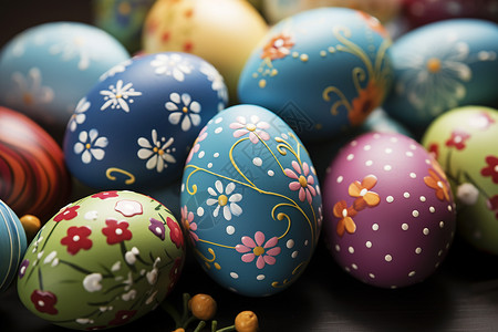 手绘蛋手工绘制的复活节彩蛋背景
