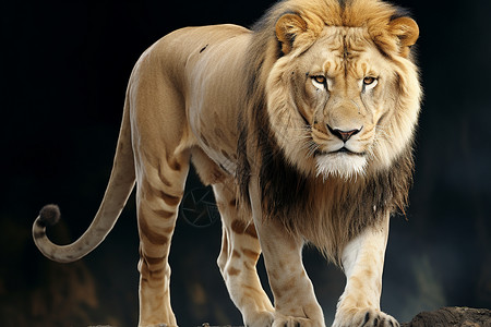 狮子在地上漫步高清图片
