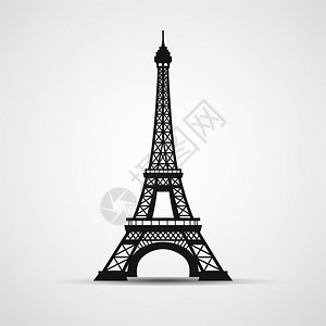 巴黎浪漫极简风格巴黎铁塔插画