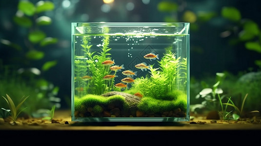 鱼缸里的鱼玻璃鱼缸里的金鱼背景