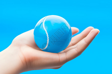 创意蓝色塑料棒球背景图片