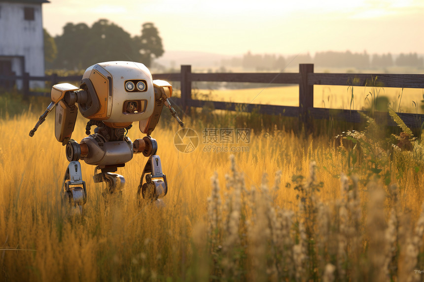 农田中的智能机器人图片