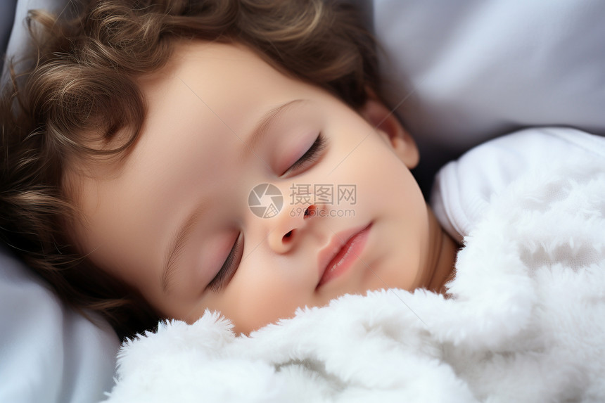 安睡的幼儿图片