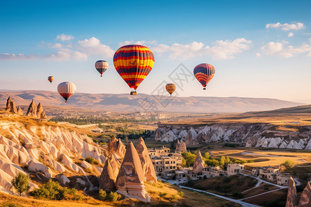 土耳其热气球空中的热气球背景