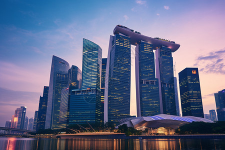 新加坡现代城市市中心背景图片