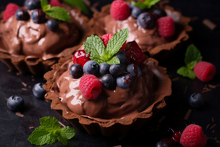 蓝莓塔蛋糕巧克力塔塔背景