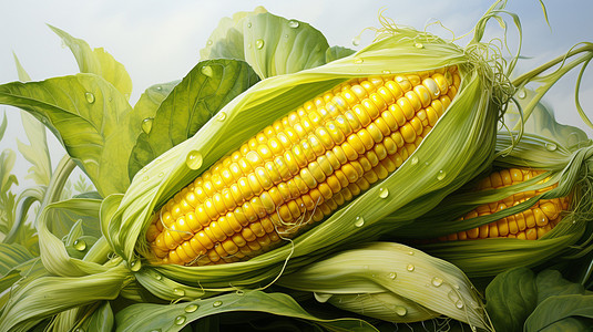 玉米插画图片