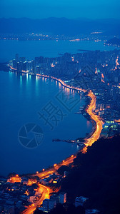 城市海岸线夜景图片
