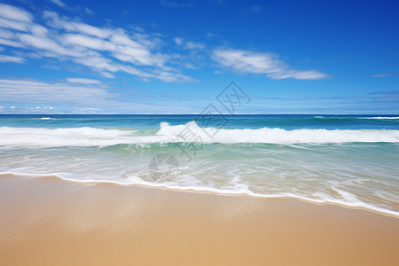 一片蓝色的海滩背景图片