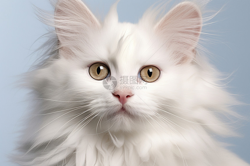 漂亮的白色长毛猫图片