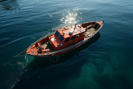 漂浮的救生艇航海高清图片素材