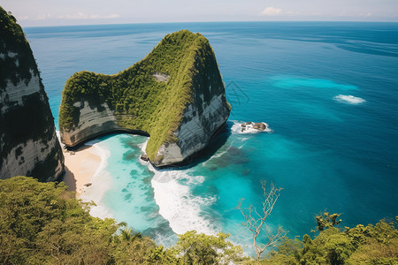 悬崖花巴厘岛绝美海岸背景