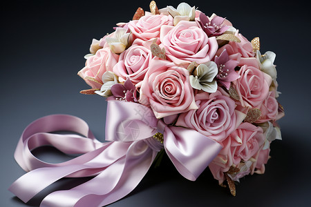 精致的粉色花束图片