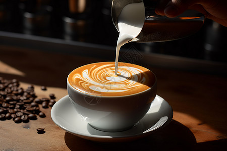 咖啡艺术饮品制作高清图片