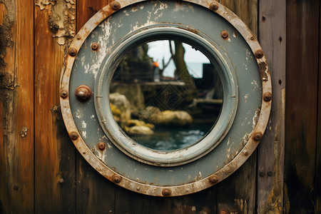 圆形窗圆形的船窗背景