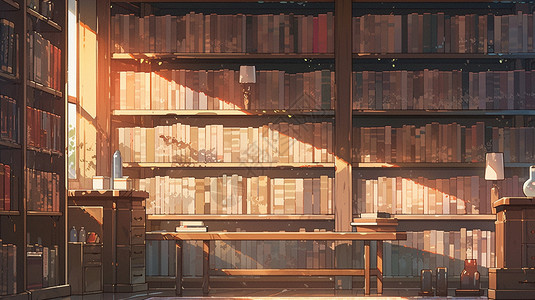 书架上的层层书籍高清图片