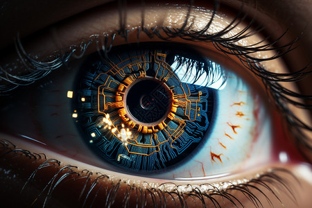 机械结构的眼球背景图片