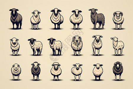 绵羊的卡通造型背景图片