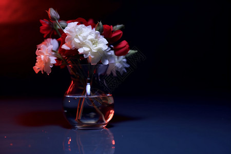 玻璃瓶的的花朵背景图片
