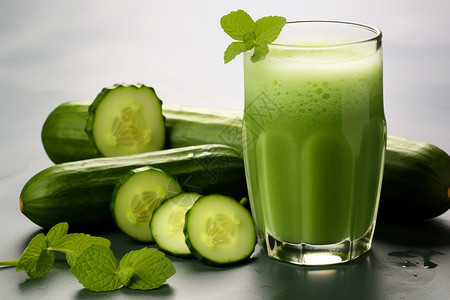 清新健康的绿色汁液图片