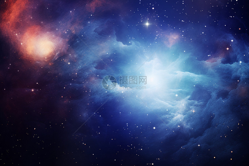 星空中的星系图片