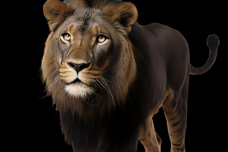 一只凶猛的的狮子背景图片