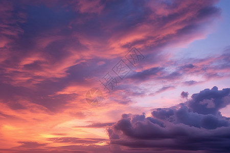 粒子云夏日天空的绚丽彩云背景