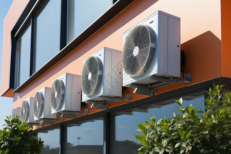 建筑外的空调设备高清图片