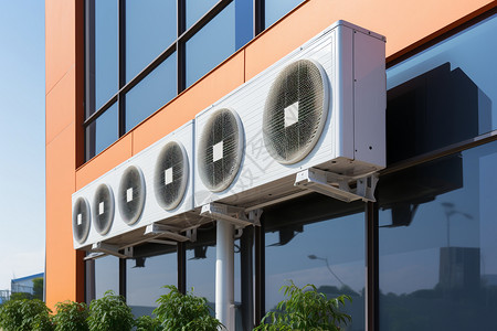 建筑外墙的空调机图片