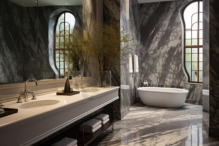 奢华的大理石浴室图片