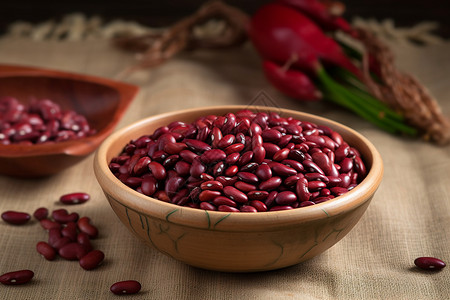 新鲜的红豆食材背景图片