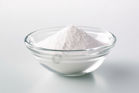 碳酸氢钠一碗白色粉末背景
