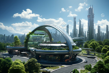壮观景色未来城市的壮丽设计图片