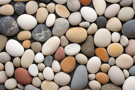 光滑的石头形状不一的鹅卵石背景