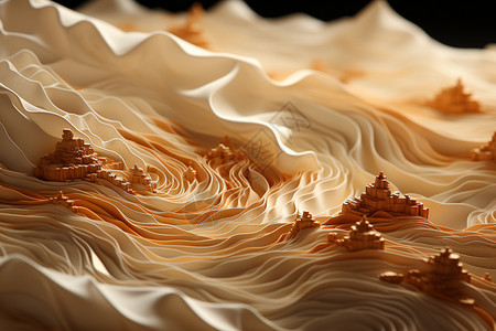 手工蛋糕精致的山水工艺设计图片