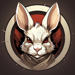 动物logo白色兔子的徽标插画
