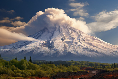 火山即将爆发的景观高清图片