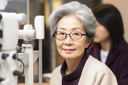 体检测眼力女士老人眼科体检背景