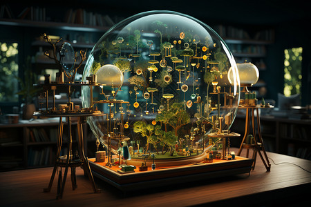 虚拟物品玻璃球中的植物设计图片