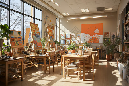 画架元素多元素的教室背景