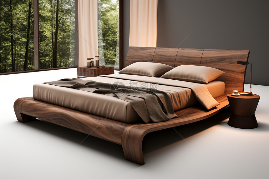 木制的家具木床图片
