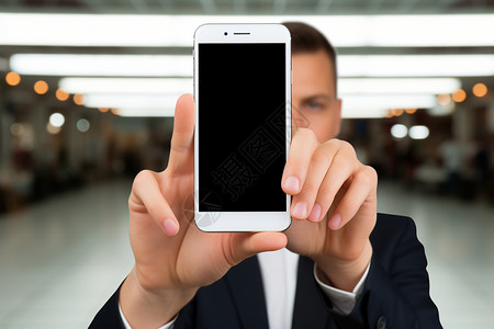 拿着手机的商业男性背景图片