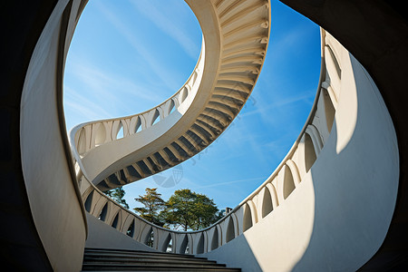 现代建筑中的抽象螺旋背景图片