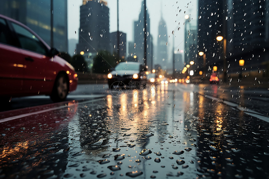 雨季中的清新街景图片
