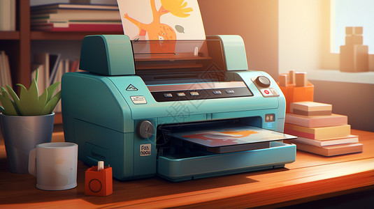 打印机打印打印机插画